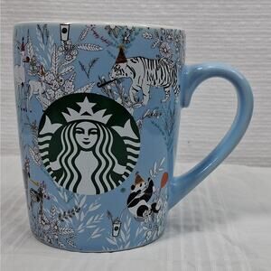 Starbucks 2020 Wild Zoo Animals Happy Birthday Blue Coffee Tea Mug Cup